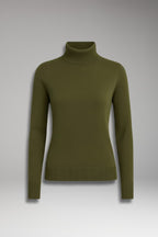 Women's Turtleneck Sweater with Long Sleeves and Ribbed Surface