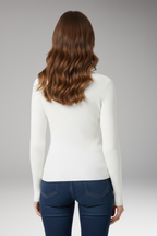 Women's Turtleneck Sweater with Ribbed Texture