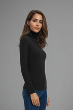 Women's Turtleneck Top with Long Sleeves and Slim Fit