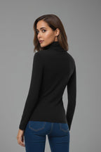 Women's Turtleneck Top with Long Sleeves and Slim Fit