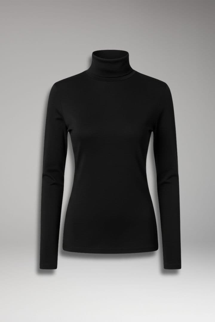 Women's Turtleneck Top with Long Sleeves and Slim Fit