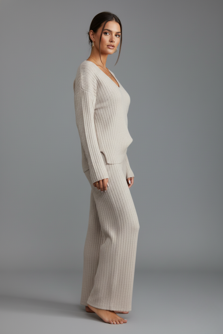 Women's Two-Piece Lounge Set with Long Sleeves