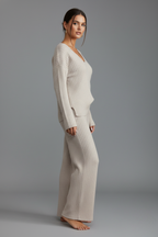 Women's Two-Piece Lounge Set with Long Sleeves