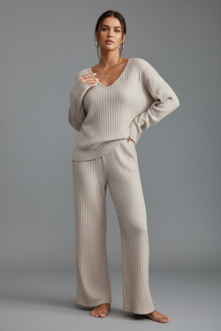 Women's Two-Piece Lounge Set with Long Sleeves