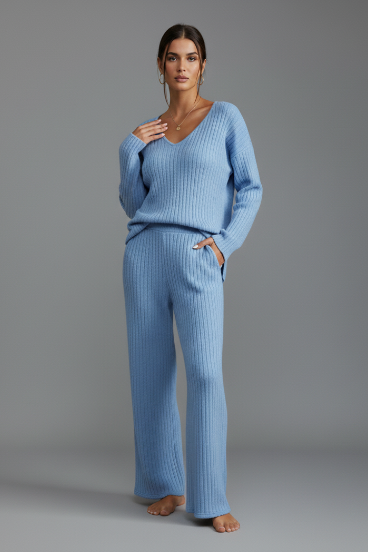 Women's Two-Piece Lounge Set with Long Sleeves