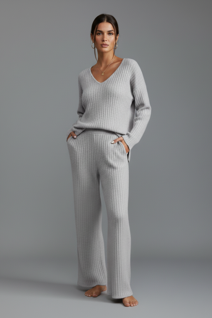 Women's Two-Piece Lounge Set with Long Sleeves