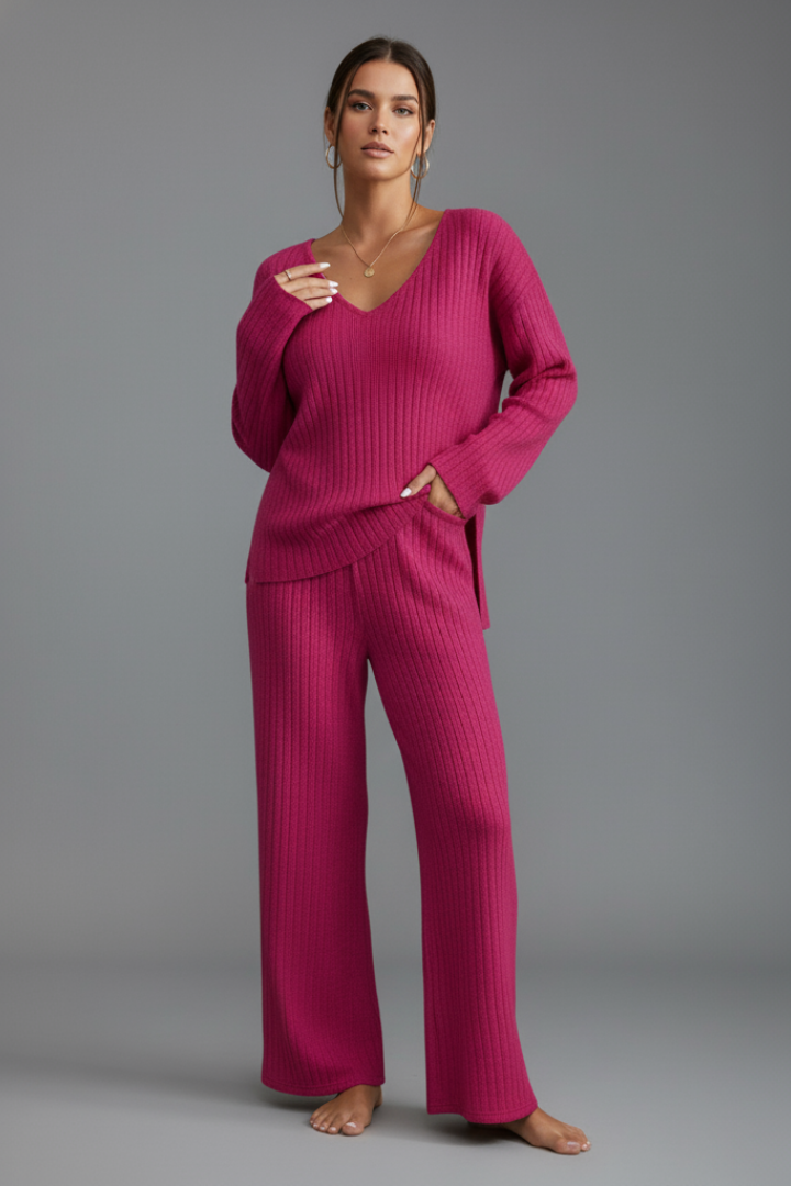 Women's Two-Piece Lounge Set with Long Sleeves