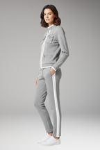 Women's Two-Piece Lounge Set with Zip Top and Contrast Trim