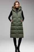 Women's Vest with Hood and Quilted Surface