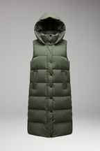 Women's Vest with Hood and Quilted Surface