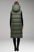 Women's Vest with Hood and Quilted Surface
