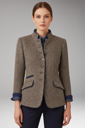 Women's Vintage Inspired Blazer with Stand Up Collar