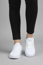 Women's Walking Shoes with Lace-Up Closure and Mesh Upper