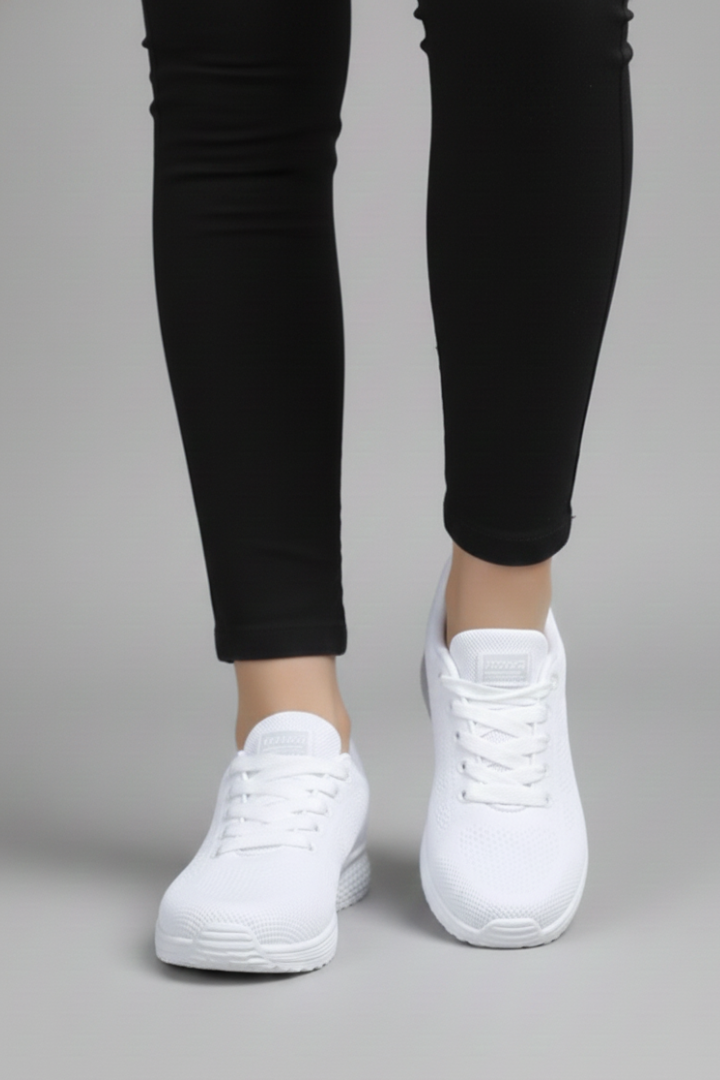 Women's Walking Shoes with Lace-Up Closure and Mesh Upper