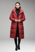 Women's Winter Coat with High Collar and Quilted Surface