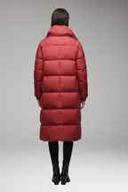 Women's Winter Coat with High Collar and Quilted Surface