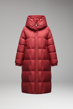 Women's Winter Coat with High Collar and Quilted Surface
