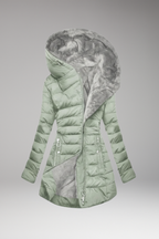 Women's Winter Coat with Hood and Zipper