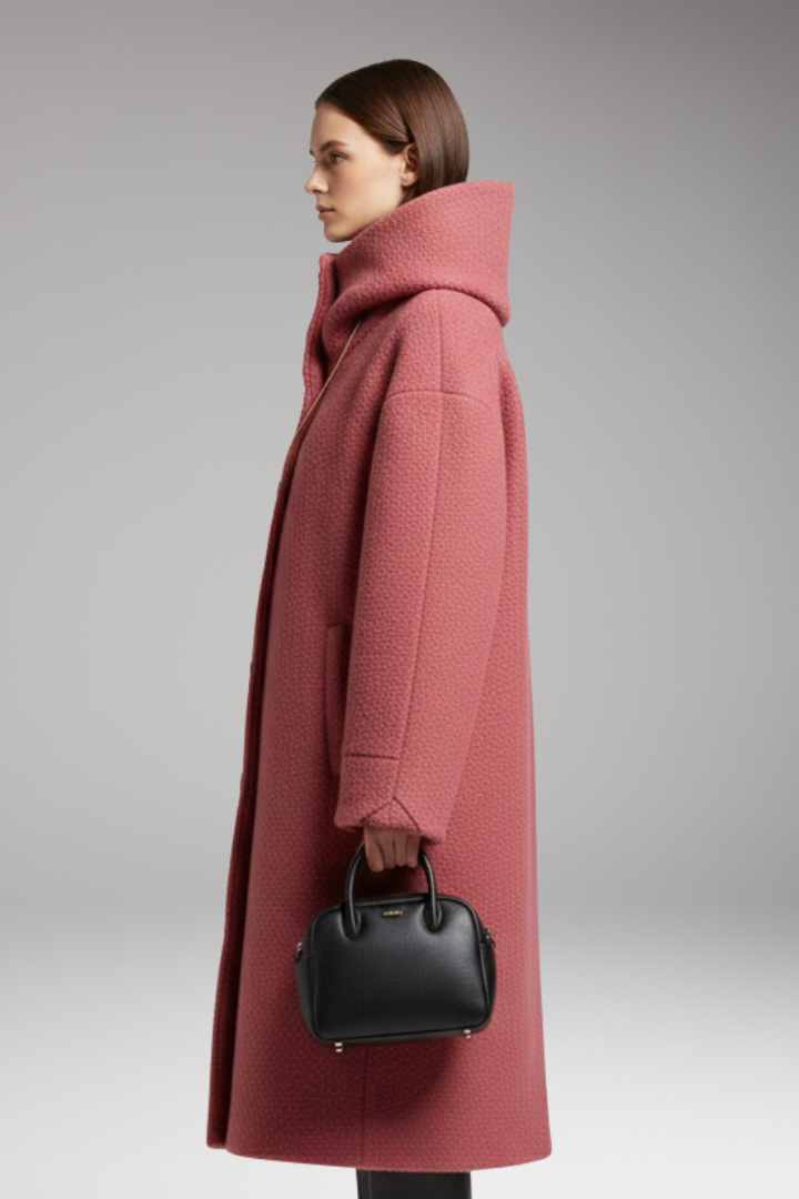 Women's Winter Coat with Insulation and Raised Collar