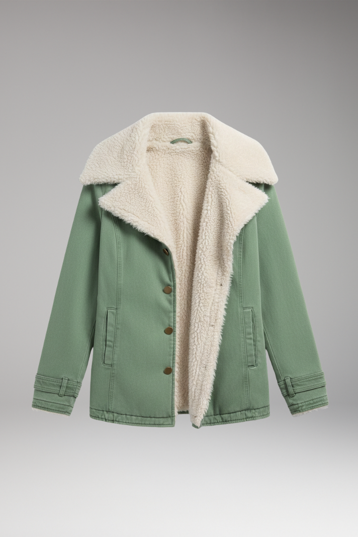 Women's Winter Jacket with High Collar and Zipper