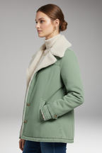 Women's Winter Jacket with High Collar and Zipper