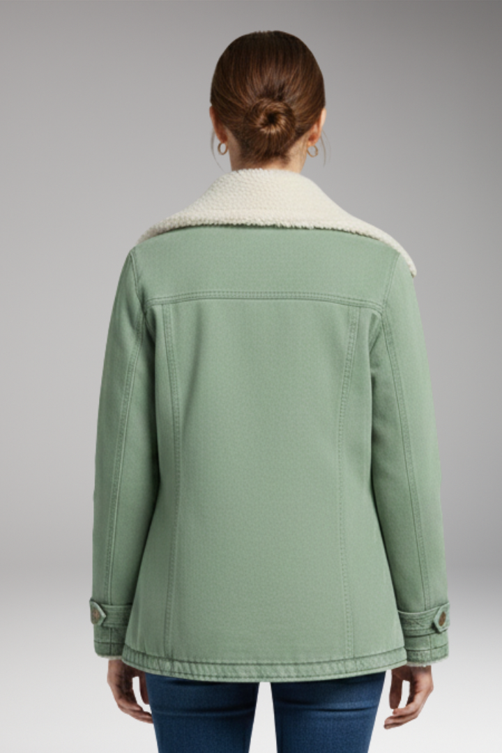 Women's Winter Jacket with High Collar and Zipper