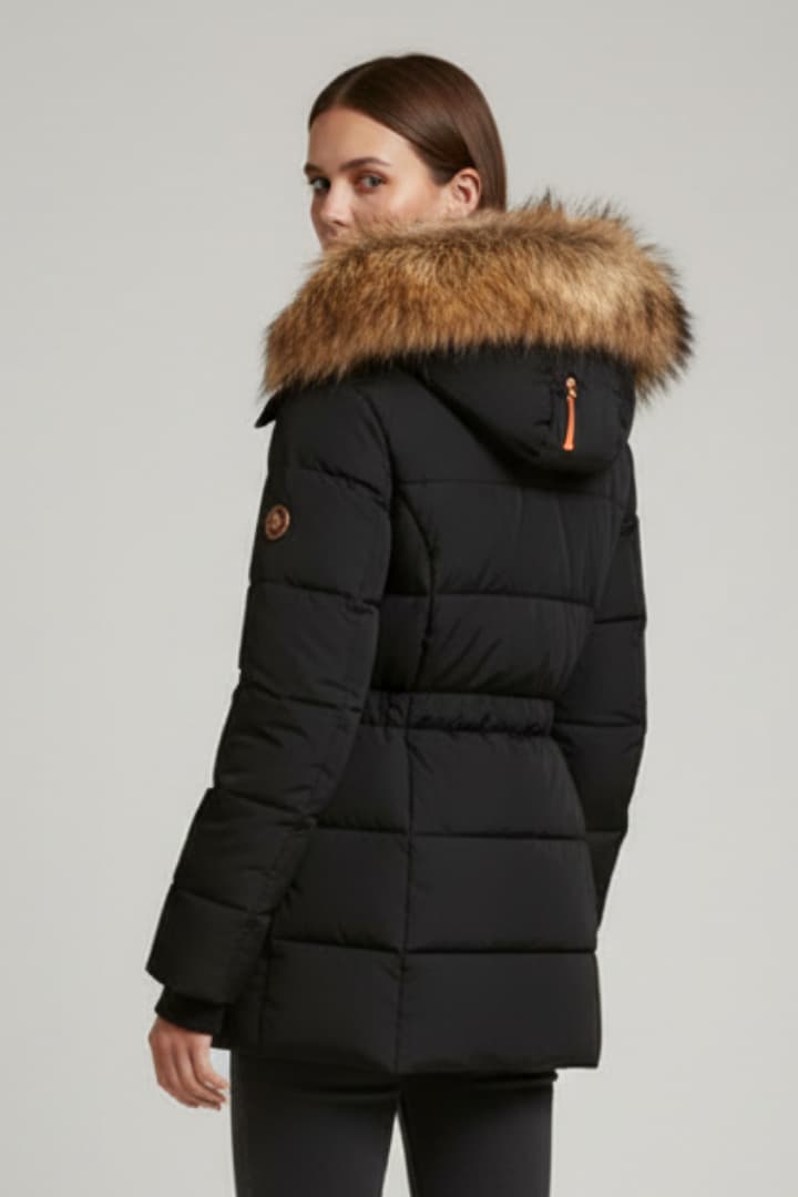 Women's Winter Jacket with Hood and Faux Fur Lining