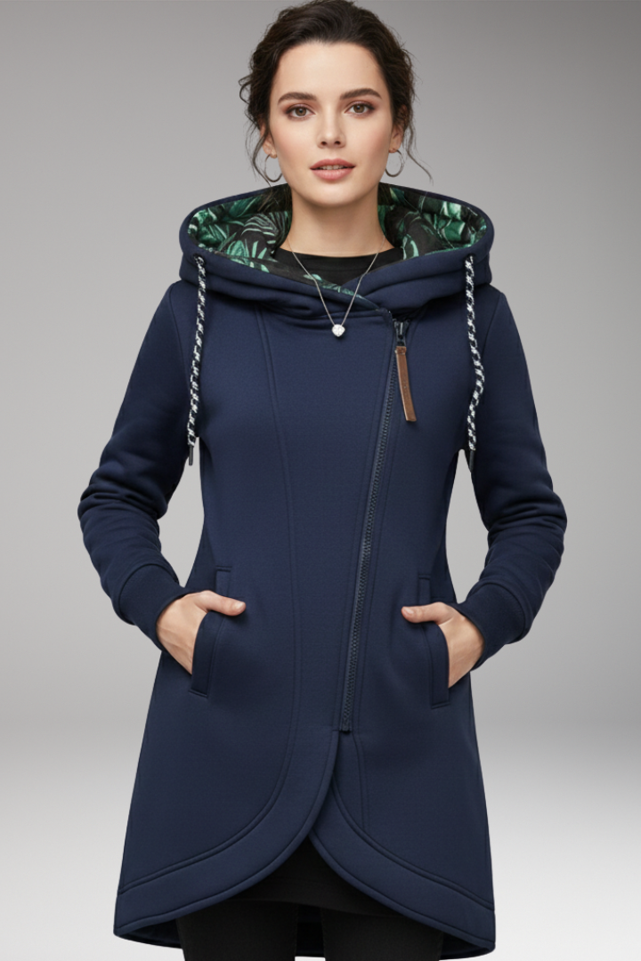 Women's Winter Jacket with Hood and Pockets