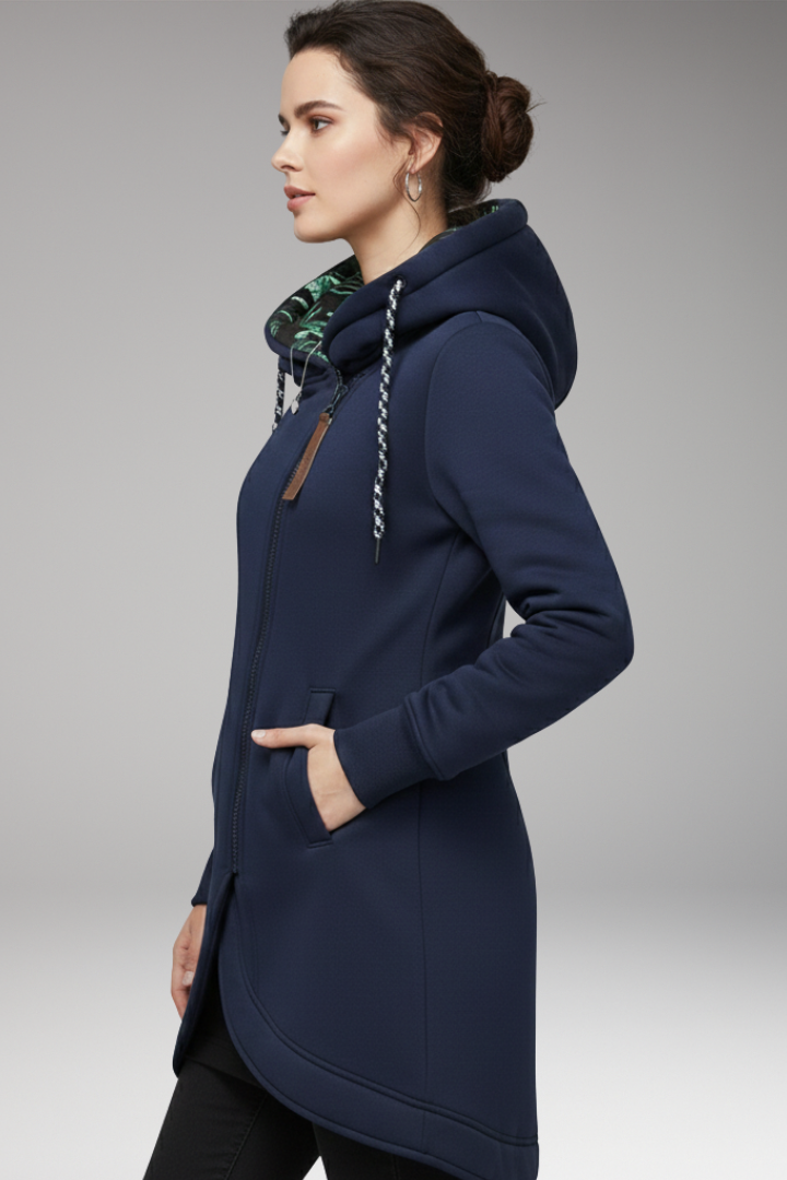 Women's Winter Jacket with Hood and Pockets