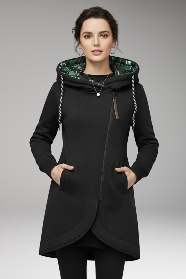Women's Winter Jacket with Hood and Pockets