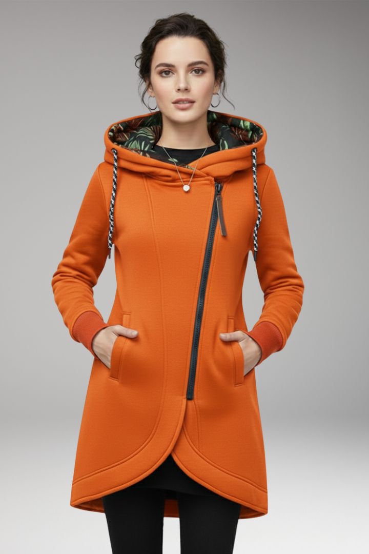 Women's Winter Jacket with Hood and Pockets