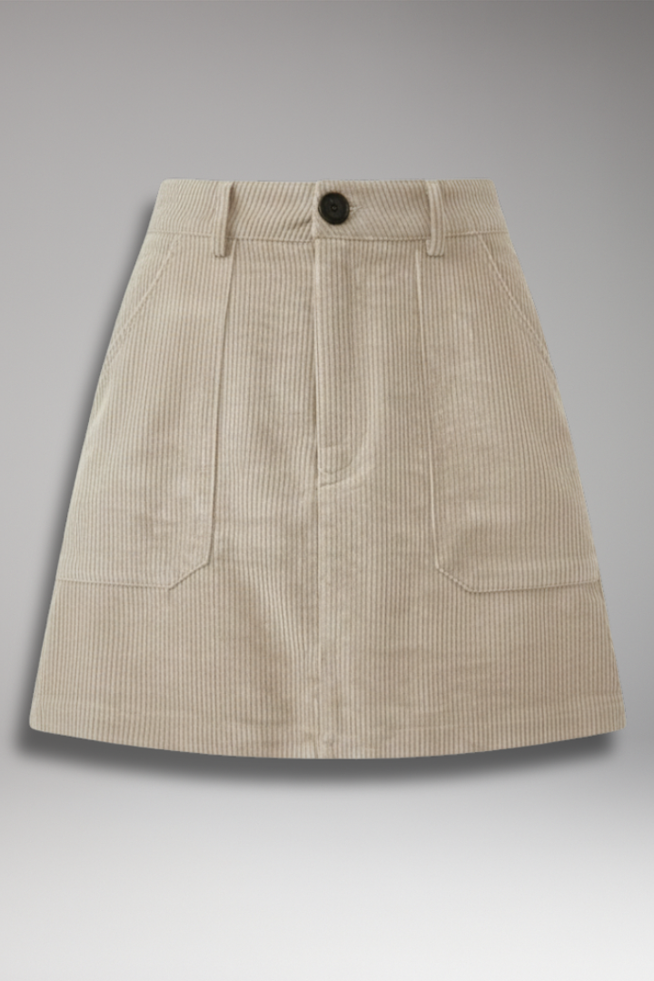 Women's A-Line Skirt with Pocket and Plain Outer Surface