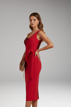 Women's Asymmetrical Bodycon Dress with Sequin Detail