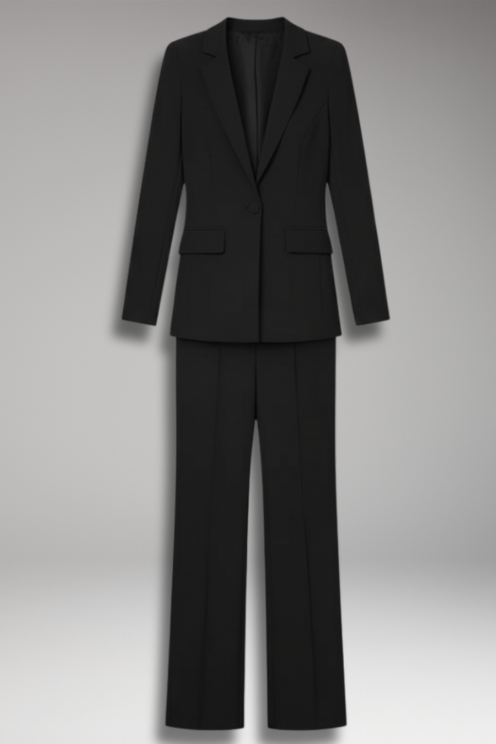 Women's Blazer and Trousers Set with Structured Shape