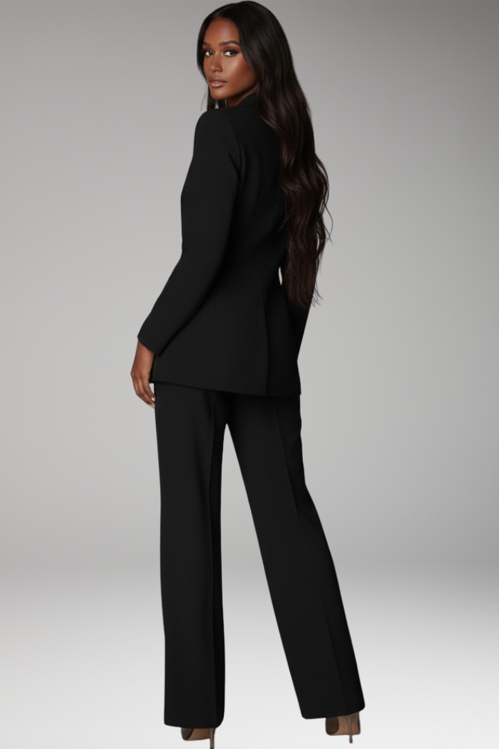 Women's Blazer and Trousers Set with Structured Shape