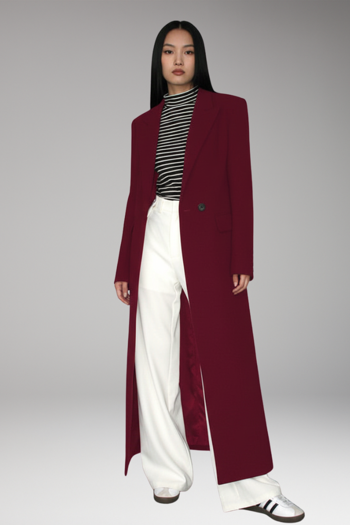 Women's Blazer with Lapel Collar and Front Pockets