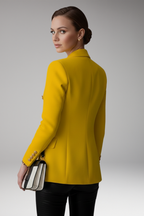 Women's Blazer with Overlapping Front Panel and Button Details