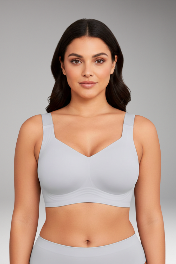 Women's Bra with V-Neckline and Adjustable Straps