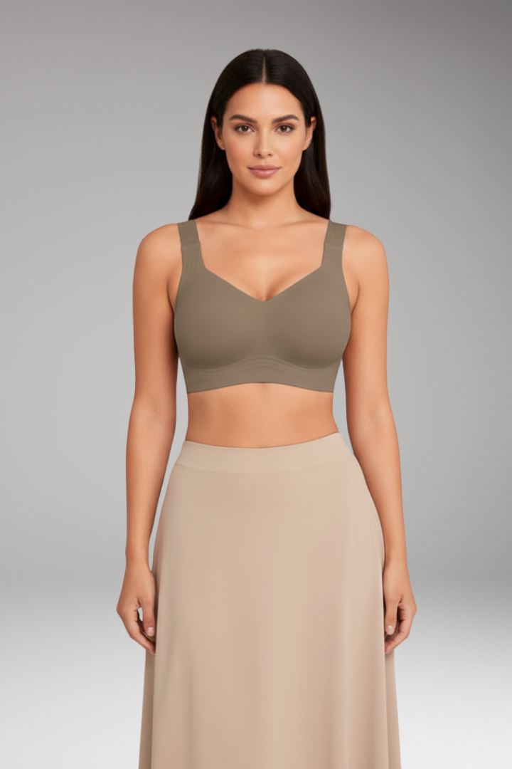 Women's Bra with V-Neckline and Adjustable Straps