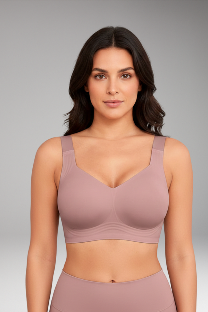 Women's Bra with V-Neckline and Adjustable Straps