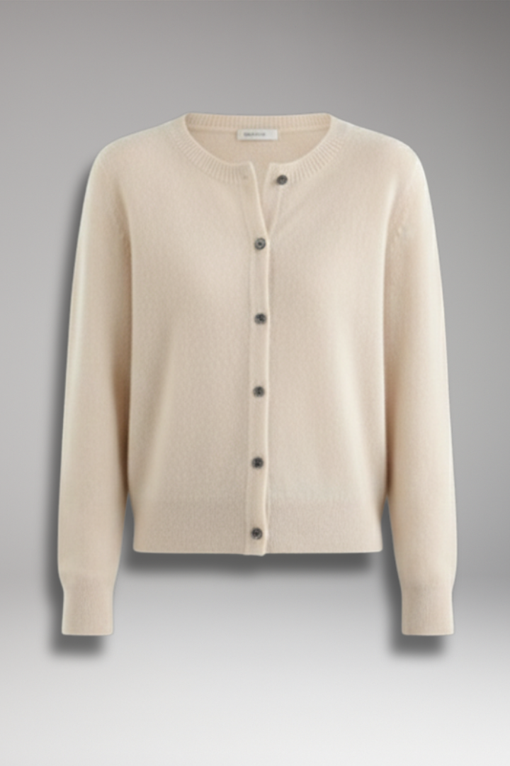 Women's Cardigan with V-Neck and Front Buttons