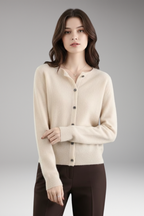 Women's Cardigan with V-Neck and Front Buttons
