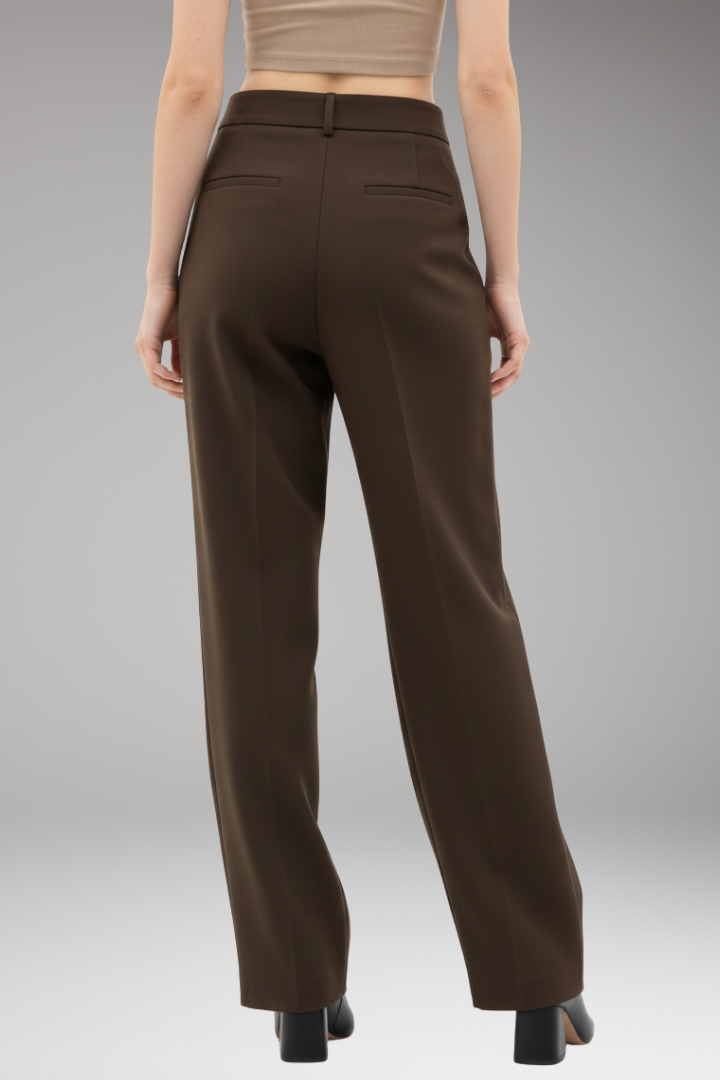 Women's Dress Pants with Asymmetrical Layer and Wide Legs