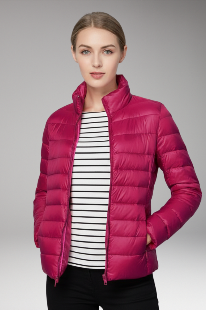 Women's Jacket with Front Placket and Long Sleeves