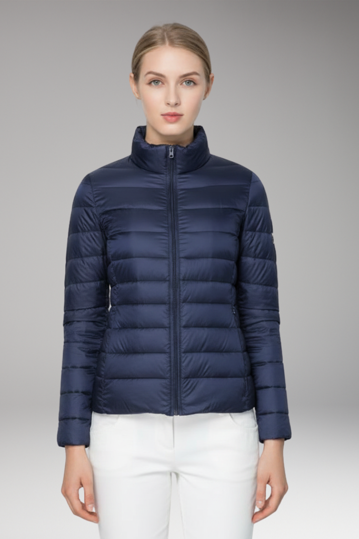 Women's Jacket with Front Placket and Long Sleeves