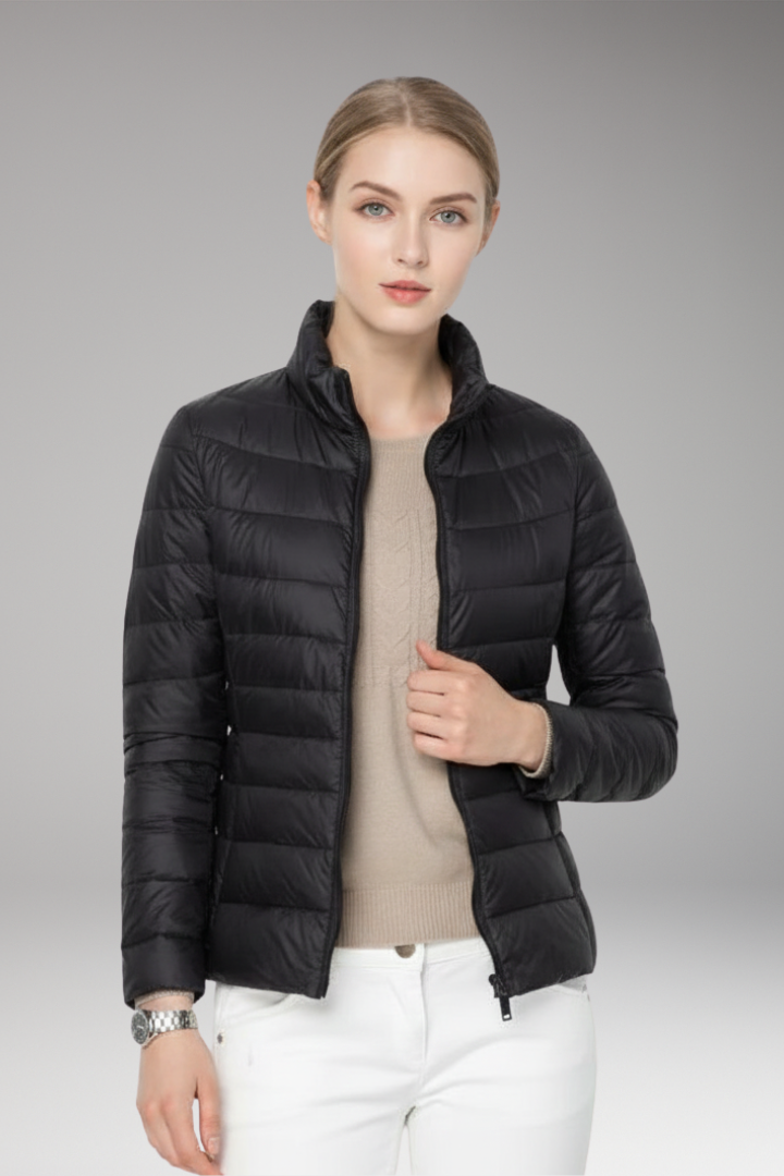 Women's Jacket with Front Placket and Long Sleeves