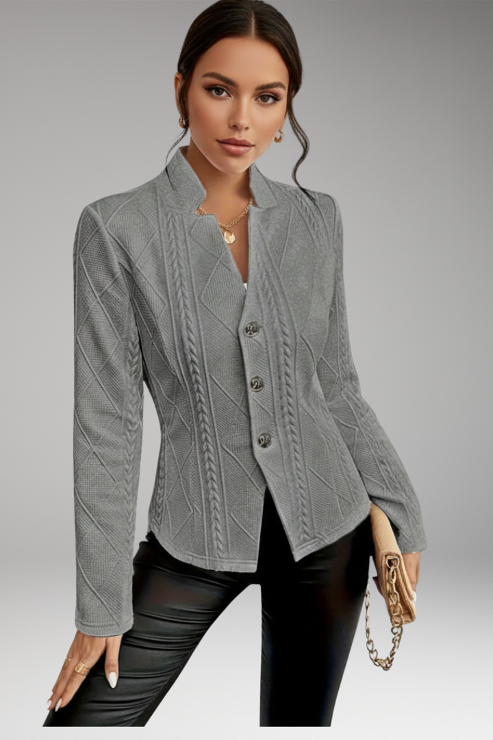 Women's Jacket with Front Zipper and Exterior Designed for Daily Use