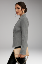 Women's Jacket with Front Zipper and Exterior Designed for Daily Use