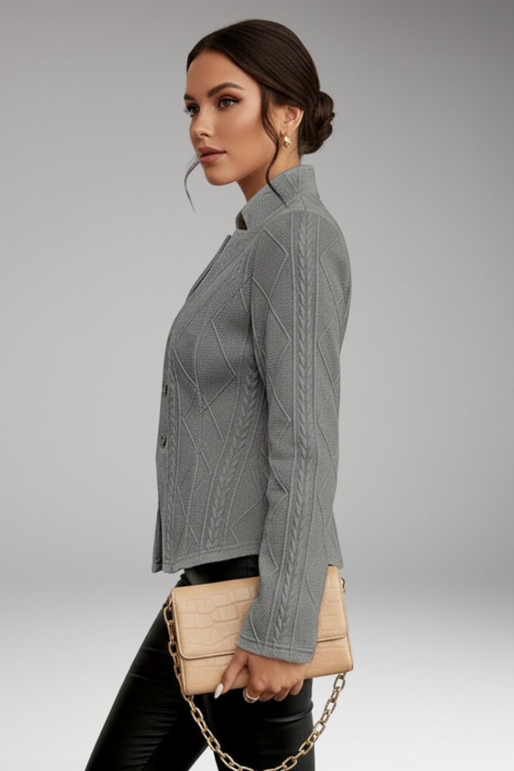 Women's Jacket with Front Zipper and Exterior Designed for Daily Use