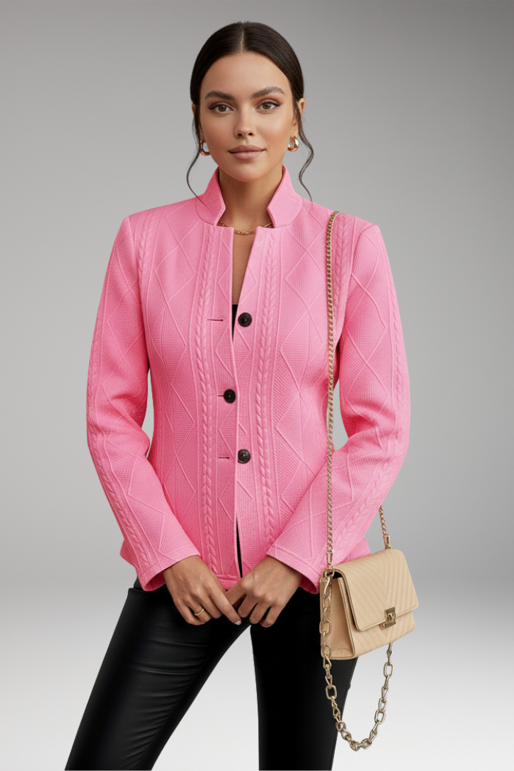 Women's Jacket with Front Zipper and Exterior Designed for Daily Use
